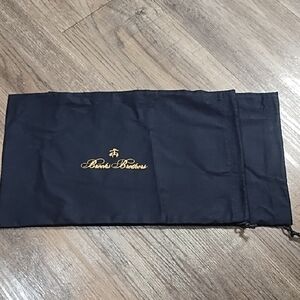 (2) One Pair Brooks Brothers Black and Gold Shoe Bags